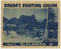 8a122 ZORRO'S FIGHTING LEGION chapter 2 LC 1939 masked Reed Hadley chased on horse, The Flaming Z!