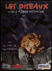 8b644 BIRDS French 1p R1999 Alfred Hitchcock, classic image of Tippi Hedren being attacked!