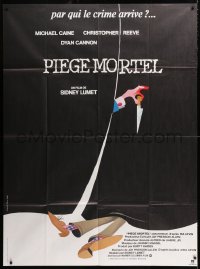 8b695 DEATHTRAP French 1p 1982 Sidney Lumet, different art of knife dangling over dead body!