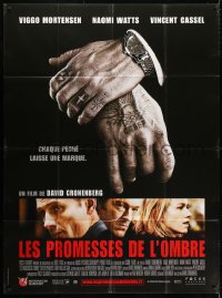 8b712 EASTERN PROMISES French 1p 2007 Cronenberg, Mortensen, Naomi Watts, Cassel, tattooed hands!