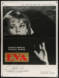 8b718 EVA style B French 1p 1962 directed by Joseph Losey, close up of Jeanne Moreau in shadows!
