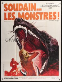 8b732 FOOD OF THE GODS French 1p 1977 different Landi art of giant rat attacking naked girl!