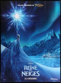8b742 FROZEN advance French 1p 2013 great image of Elsa performing magic at night, Disney!