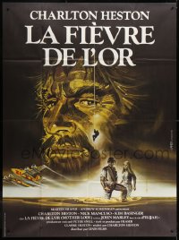 8b842 MOTHER LODE French 1p 1982 different Landi art of Charlton Heston in gold mining adventure!