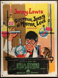 8b866 NUTTY PROFESSOR French 1p 1963 wacky artwork of Jerry Lewis working in his laboratory!