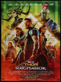 8b947 THOR RAGNAROK advance French 1p 2017 montage of Chris Hemsworth in the title role with top cast!