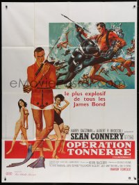 8b950 THUNDERBALL French 1p R1980s art of Sean Connery as James Bond 007 by McGinnis and McCarthy!