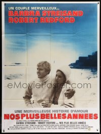 8b978 WAY WE WERE French 1p 1973 Barbra Streisand & Robert Redford walk on the beach!