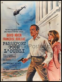 8b982 WHERE THE SPIES ARE French 1p 1965 art of English secret agent David Niven by Charles Rau!