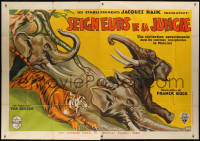 8b560 BRING 'EM BACK ALIVE French 2p 1933 Frank Buck, art of tiger & jungle animals, ultra rare!