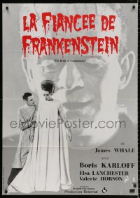 8b569 BRIDE OF FRANKENSTEIN French 31x43 R1990 Boris Karloff as the monster, Elsa Lanchester, Clive!