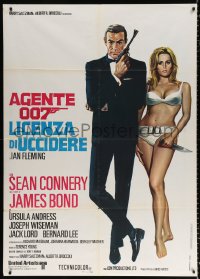8b132 DR. NO Italian 1p R1971 Sciotti art of Sean Connery as James Bond & Ursula Andress in bikini!
