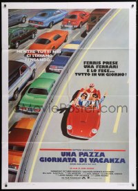 8b137 FERRIS BUELLER'S DAY OFF Italian 1p 1987 best different art of Broderick & friends in Ferrari!