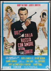 8b141 FROM RUSSIA WITH LOVE Italian 1p R1970s different art of Connery as James Bond + sexy girls!