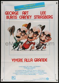 8b148 GOING IN STYLE Italian 1p 1980 wacky art of George Burns, Art Carney & Lee Strasberg!