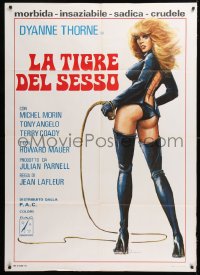 8b161 ILSA THE TIGRESS OF SIBERIA Italian 1p 1978 sexy Dyanne Thorne with whip, Fantini art, rare!