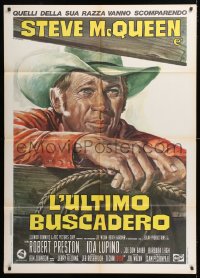 8b168 JUNIOR BONNER Italian 1p 1972 different art of rodeo cowboy Steve McQueen by Renato Casaro!