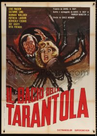 8b171 KISS OF THE TARANTULA Italian 1p 1976 different Originario art of stars & giant spider in web!