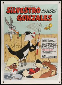 8b213 SILVESTRO CONTRO GONZALES Italian 1p 1974 Bugs Bunny, Sylvester, Tweety, Speedy Gonzales!