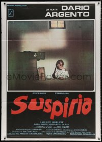 8b231 SUSPIRIA Italian 1p 1977 classic Dario Argento horror, Stefania Casini cowering in a corner!