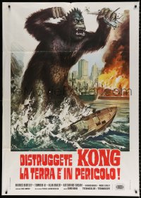 8b237 TERROR OF GODZILLA Italian 1p 1976 best completely different art of wacky Kong-like monster!