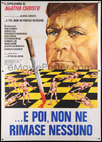 8b003 AND THEN THERE WERE NONE Italian 2p 1974 Spagnoli art of Oliver Reed over chessboard war!