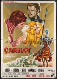 8b012 CAMELOT Italian 2p 1968 Richard Harris as King Arthur, Redgrave as Guenevere, Casaro art!