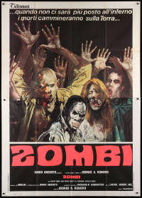8b015 DAWN OF THE DEAD Italian 2p 1978 George Romero's Night of the Living Dead, best zombie art!