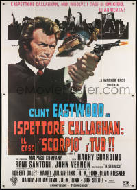 8b018 DIRTY HARRY Italian 2p R1970s art of Clint Eastwood pointing gun by P. Franco, Don Siegel