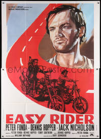 8b021 EASY RIDER Italian 2p R1970s different art of Peter Fonda, Dennis Hopper & Jack Nicholson!