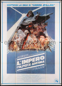 8b024 EMPIRE STRIKES BACK Italian 2p 1980 George Lucas sci-fi classic, cool artwork by Tom Jung!