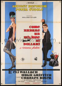 8b035 HOW TO STEAL A MILLION Italian 2p 1966 art of sexy criminal Audrey Hepburn & Peter O'Toole!