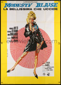 8b045 MODESTY BLAISE Italian 2p 1966 Nistri & Peak art of sexy secret agent Monica Vitti, rare!