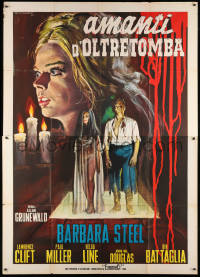 8b048 NIGHTMARE CASTLE Italian 2p 1965 Caiano's Gli Amanti d'Oltretomba, Gasparri horror art!