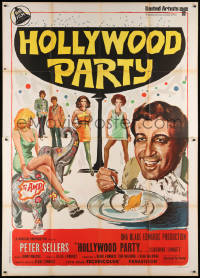 8b052 PARTY Italian 2p 1969 different Avelli art of Peter Sellers & sexy girls, Hollywood Party!