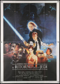 8b064 RETURN OF THE JEDI Italian 2p 1983 George Lucas classic, Mark Hamill, Harrison Ford, Sano art!