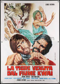 8b075 TIGER FROM RIVER KWAI Italian 2p 1975 George Eastman, cool kung fu art by Zanca!