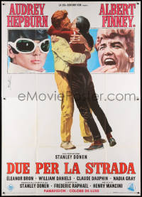 8b080 TWO FOR THE ROAD Italian 2p 1967 Nistri art of Audrey Hepburn & Albert Finney, Stanley Donen!