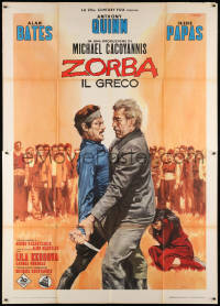 8b086 ZORBA THE GREEK Italian 2p 1965 Michael Cacoyannis, different art of Quinn & Bates by Nistri!