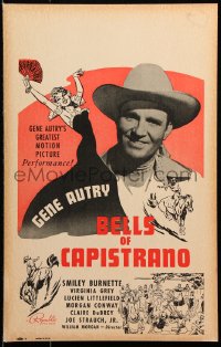 8b276 BELLS OF CAPISTRANO WC 1942 Gene Autry smiling portrait, plus art of sexy girl with fan!