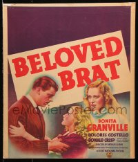 8b277 BELOVED BRAT WC 1938 Dolores Costello, Donald Briggs & troubled teen Bonita Granville!