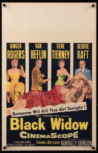 8b280 BLACK WIDOW WC 1954 Ginger Rogers, Gene Tierney, Van Heflin, George Raft, sexy art!