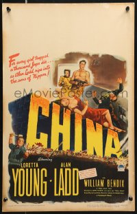 8b292 CHINA WC 1943 for every girl trapped, Alan Ladd rips into the Sons of Nippon!