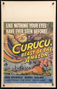 8b299 CURUCU, BEAST OF THE AMAZON WC 1956 Universal horror, great monster art by Reynold Brown!