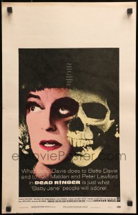 8b301 DEAD RINGER WC 1964 creepy close up of skull & Bette Davis, who kills her own twin!