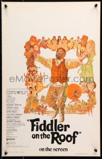 8b319 FIDDLER ON THE ROOF WC 1971 Norman Jewison, cool artwork of Topol & cast by Ted CoConis!