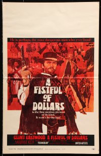 8b324 FISTFUL OF DOLLARS WC 1967 introducing the man with no name, Clint Eastwood, great art!