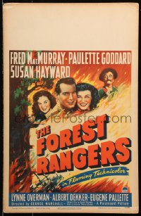 8b326 FOREST RANGERS WC 1942 Fred MacMurray, Paulette Goddard, Susan Hayward, cool artwork!