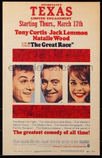 8b340 GREAT RACE WC 1965 Blake Edwards, headshots of Tony Curtis, Jack Lemmon & Natalie Wood!