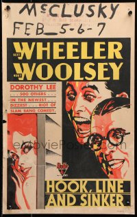 8b357 HOOK, LINE & SINKER WC 1930 great deco art of Wheeler & Woolsey + sexy Dorothy Lee!